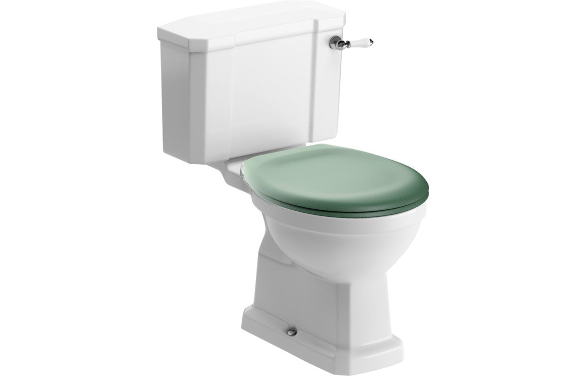Solaris Close Coupled WC & Sage Green Soft Close Seat