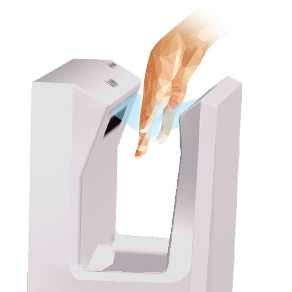 White Mitsubishi Blade Hand Dryer
