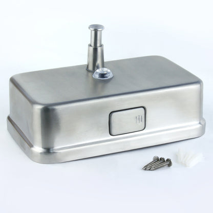 Platinum Horizontal Keyless Soap Dispenser Brushed Satin Button