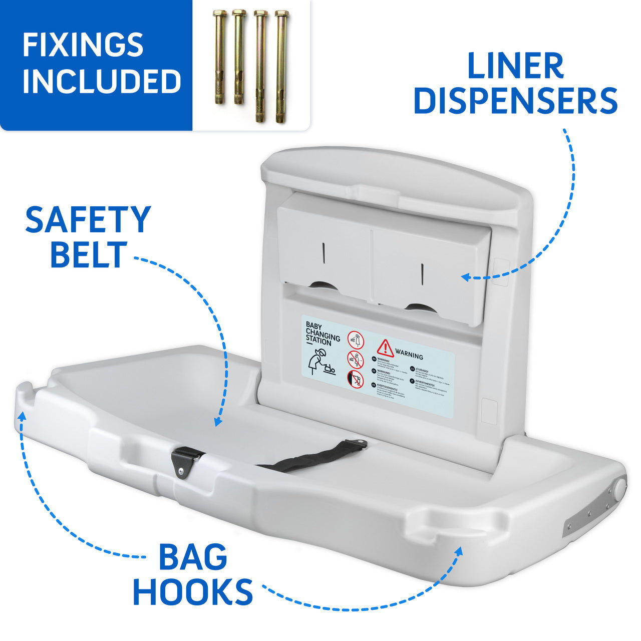 Horizontal Baby Changing Table Cream Features