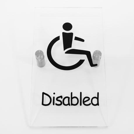 Clear Acrylic 'Disabled' Sign | Toilet Signs – Simco Direct