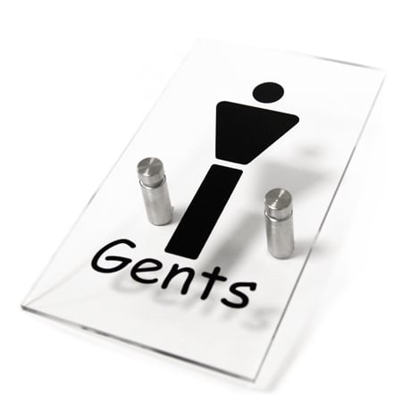 Clear Acrylic 'Gents' Sign