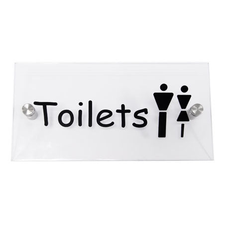 Clear Acrylic 'Toilet' Sign