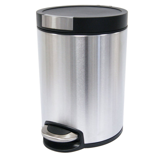 5 Litre Soft Close Bathroom Pedal Bin