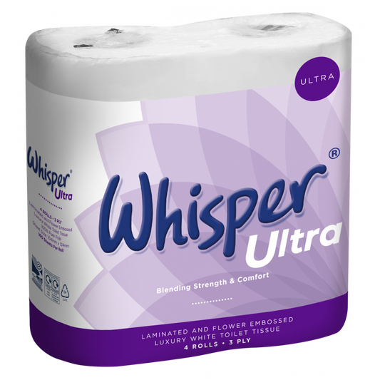 40 x Whisper Ultra Toilet Roll 3 Ply